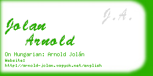 jolan arnold business card